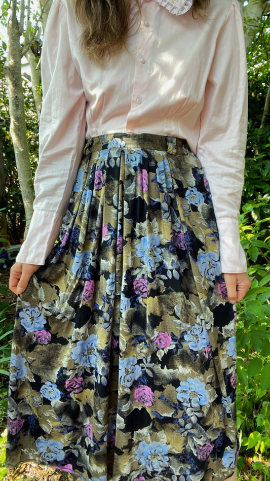 Indigo Roses Skirt