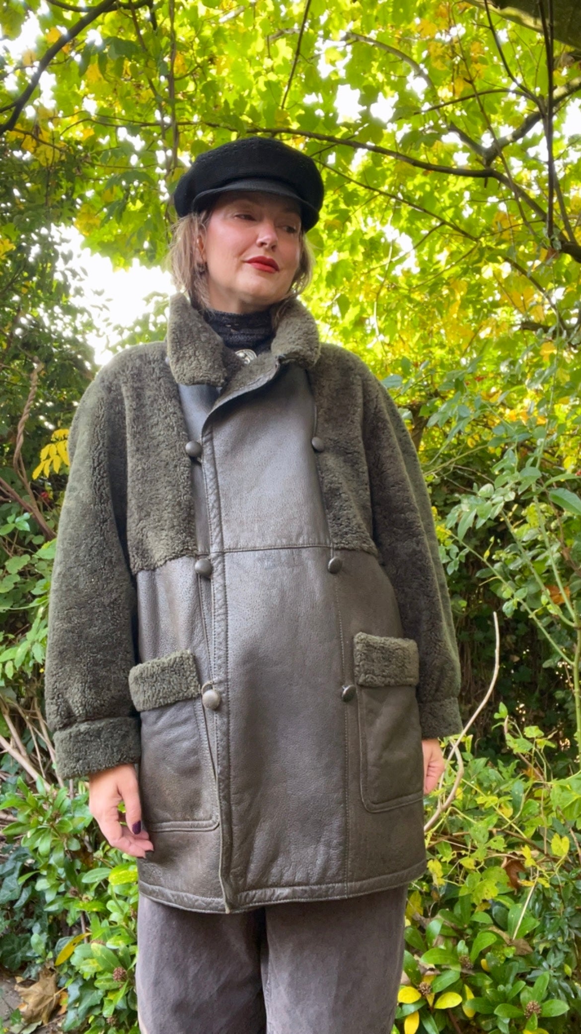 Shearling and Leather Coat