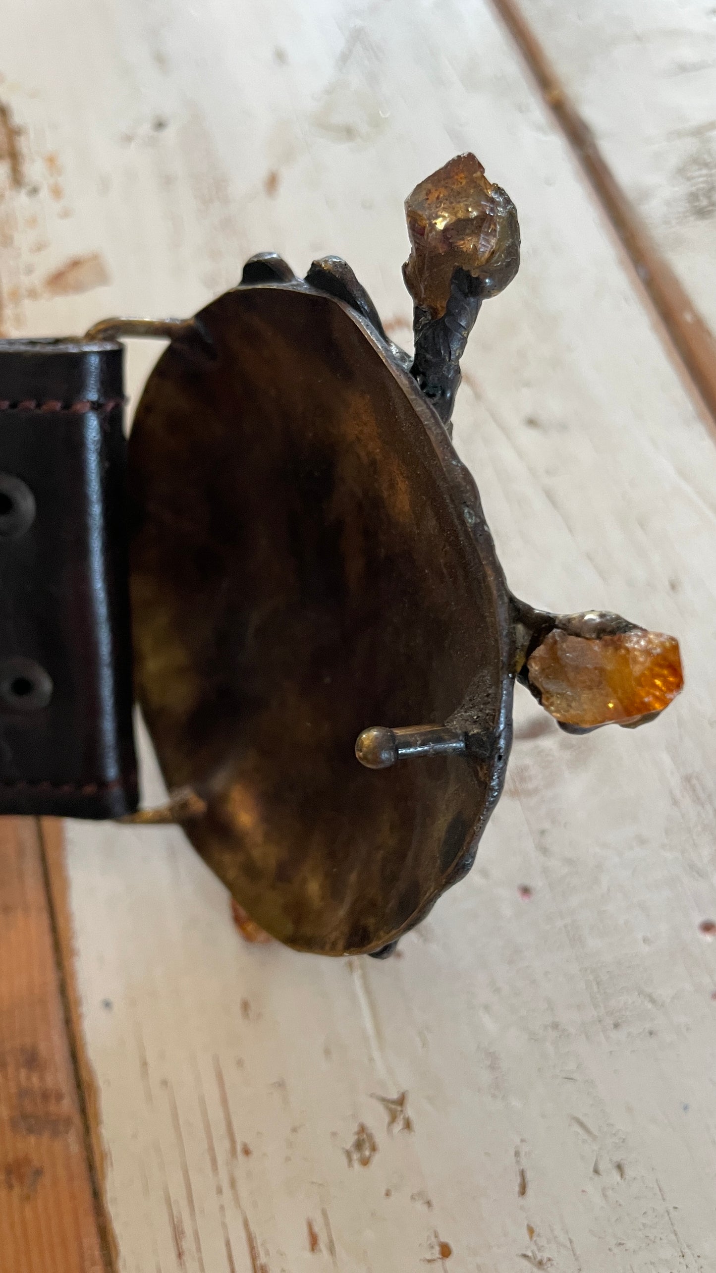 Brutalist Citrine Brass Belt