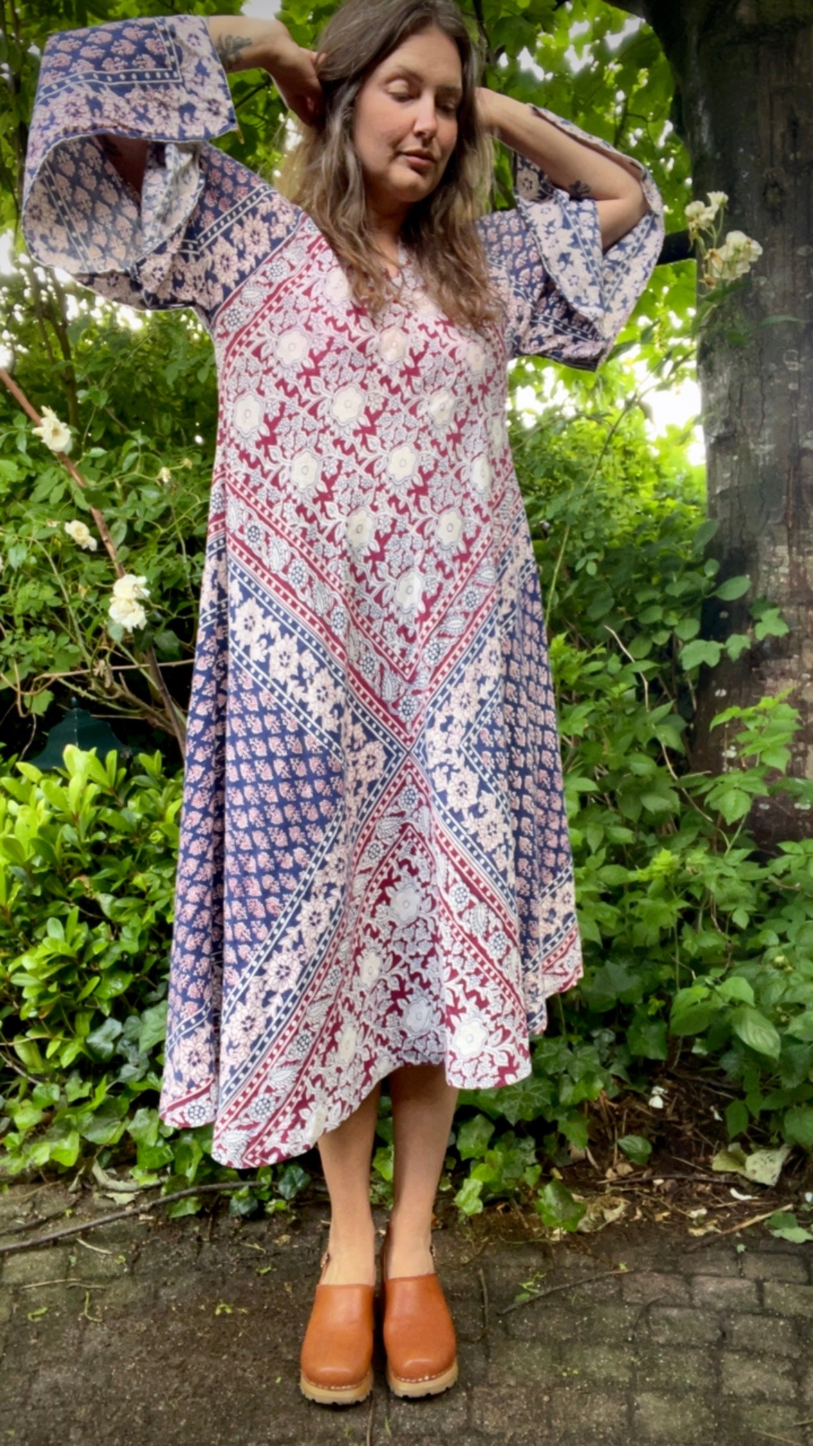Cotton Blockprint Maxi Dress