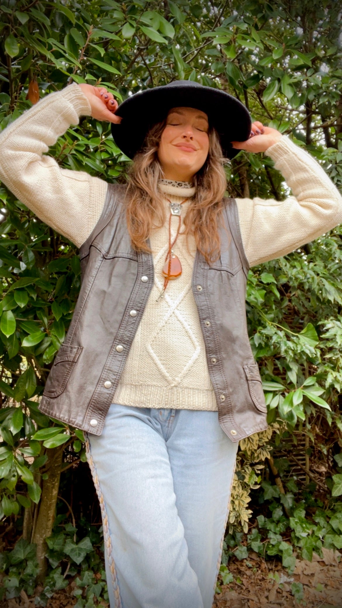 70s Leather Waistcoat