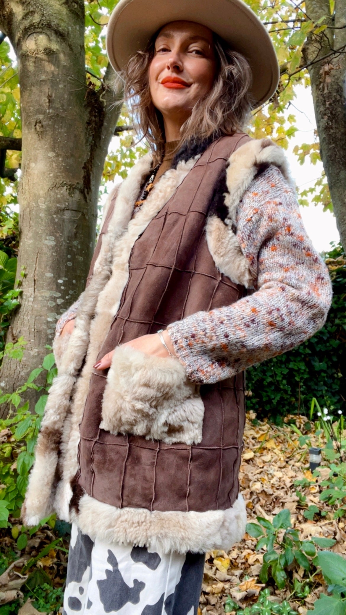 Shearling Patchwork Waistcoat