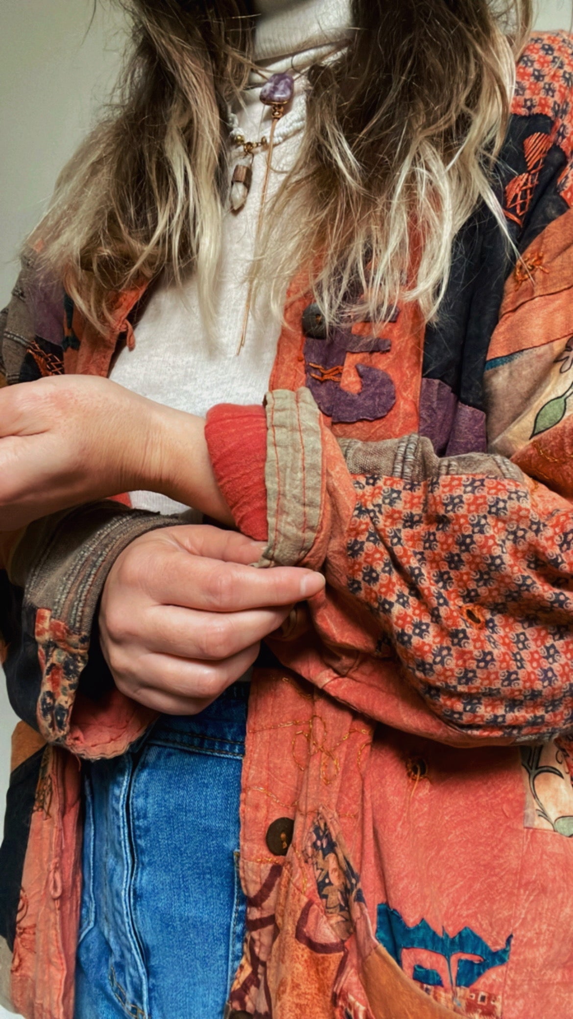 Kantha Jacket Peach