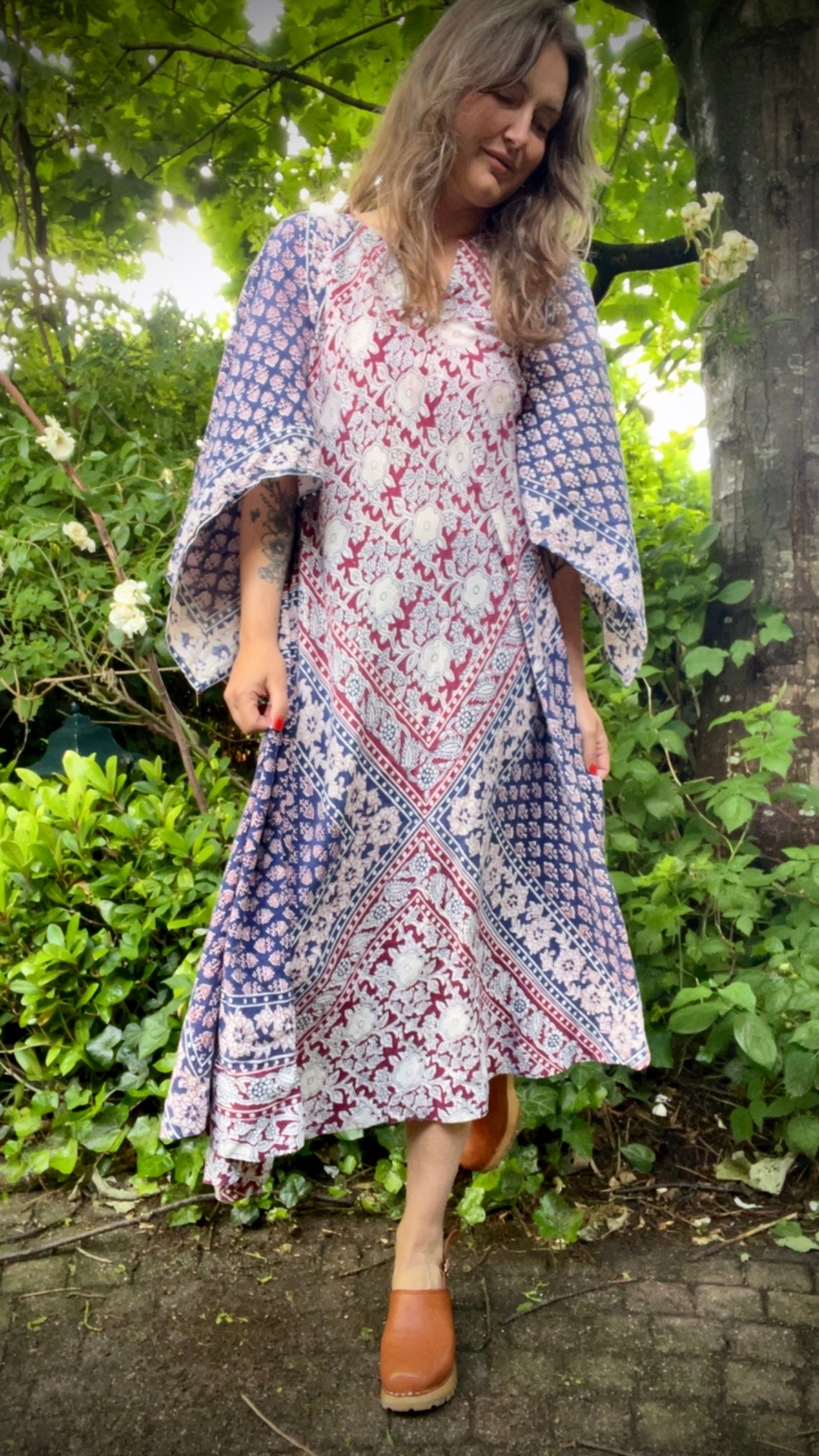 Cotton Blockprint Maxi Dress
