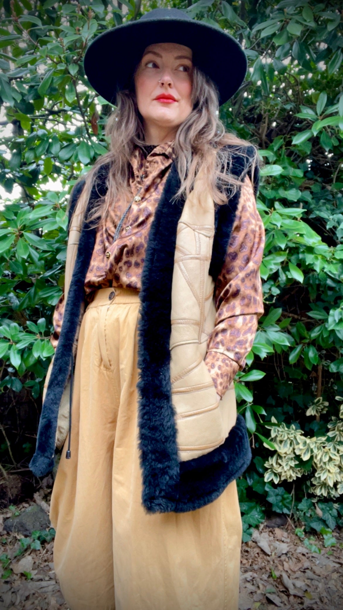 Patchwork Shearling Waistcoat