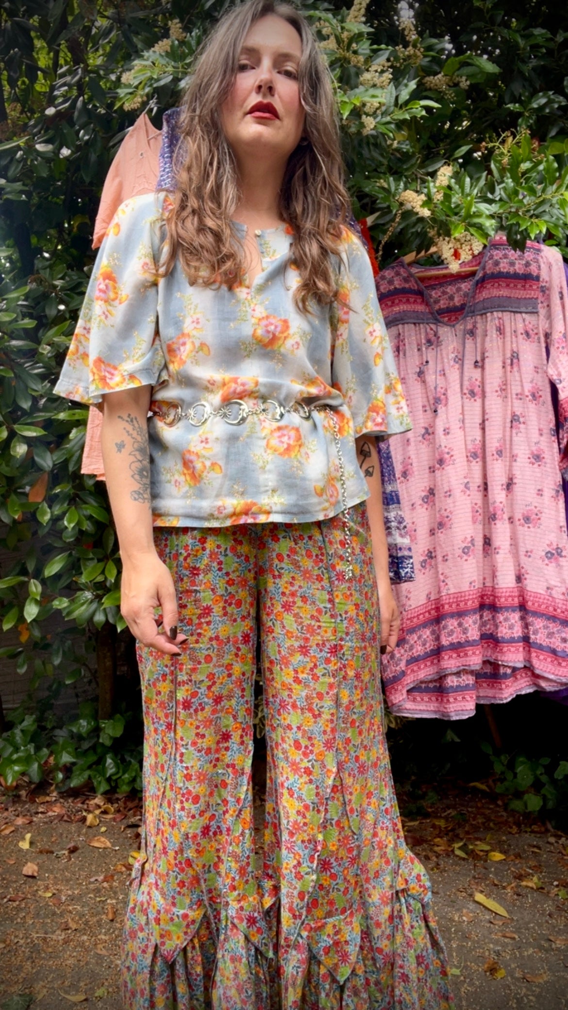 Floral Flared Trousers