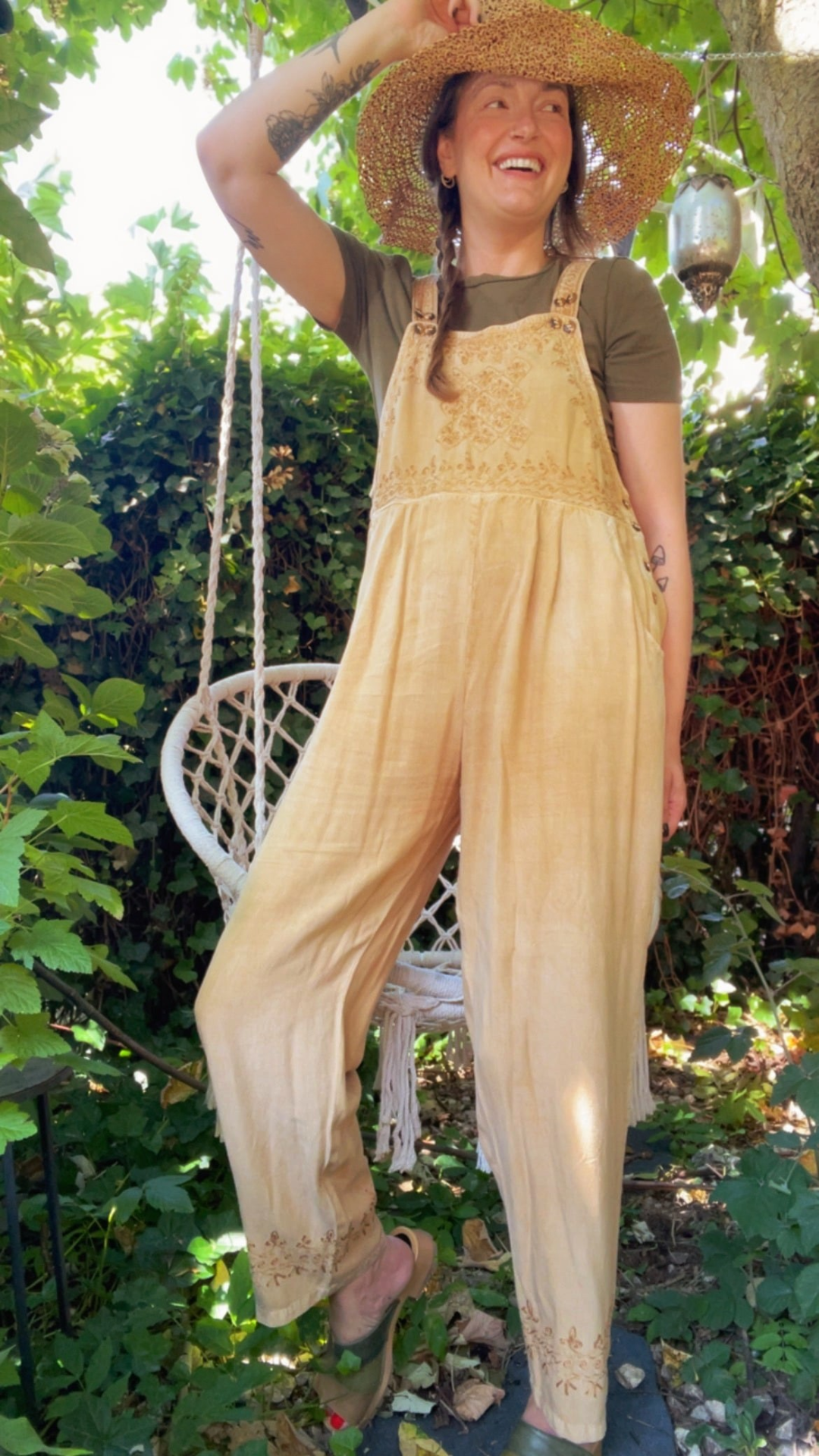 Embroidery Dungaree