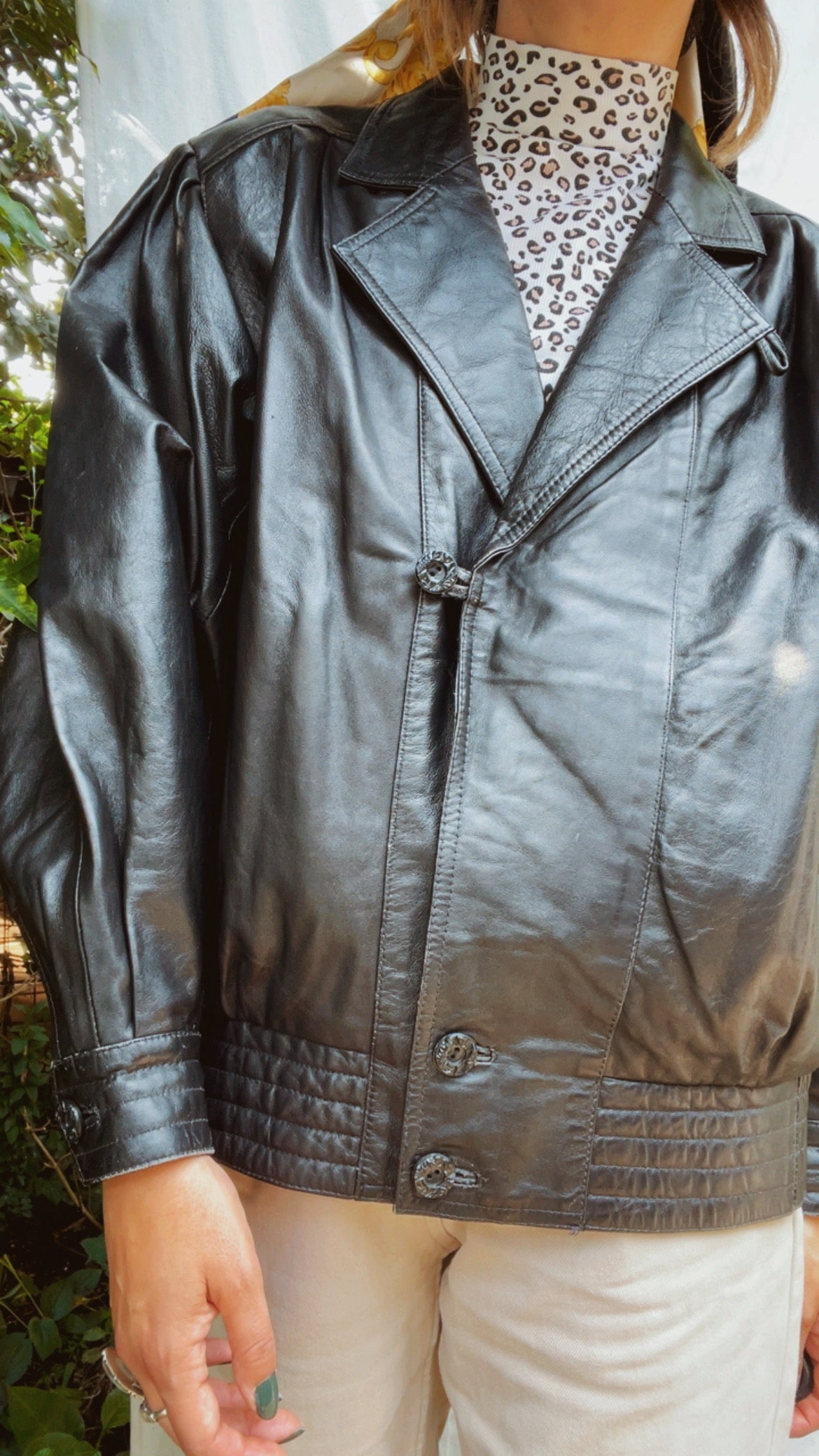 80s Leather Bomber