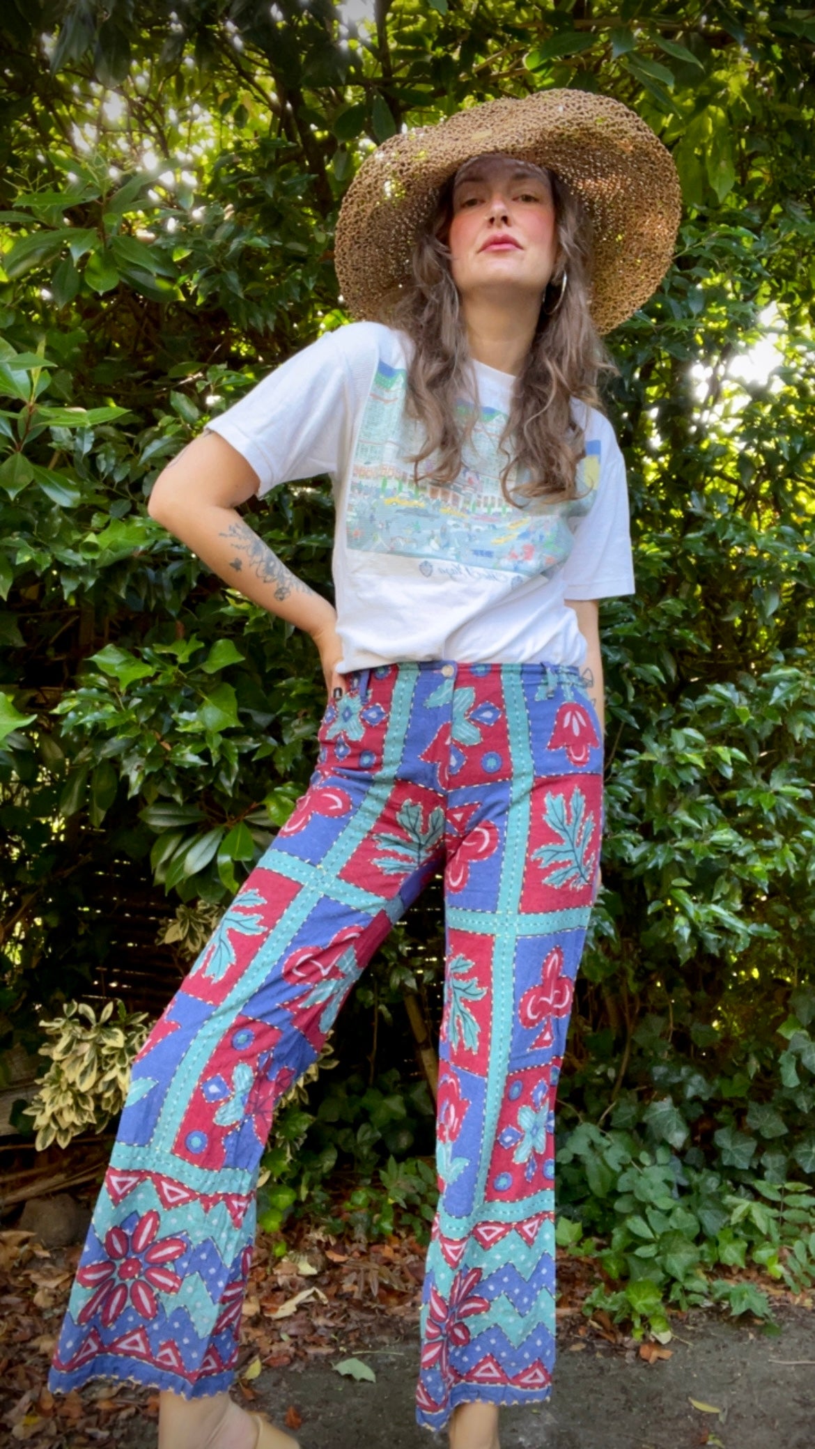 Patchwork Printed Trousers