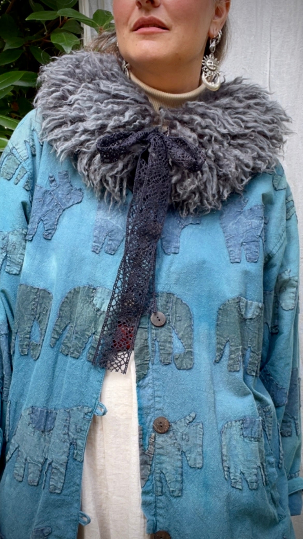 Silver Grey Shearling Collar