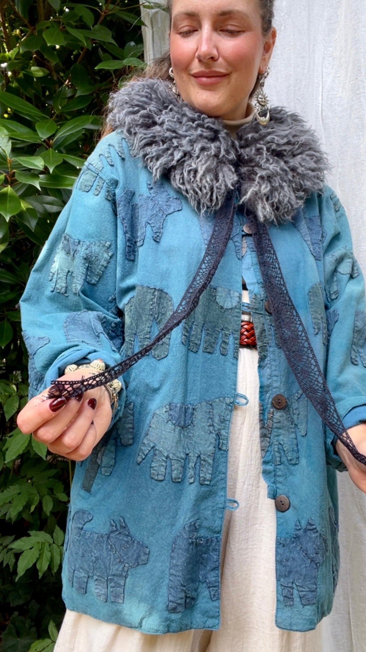 Silver Grey Shearling Collar