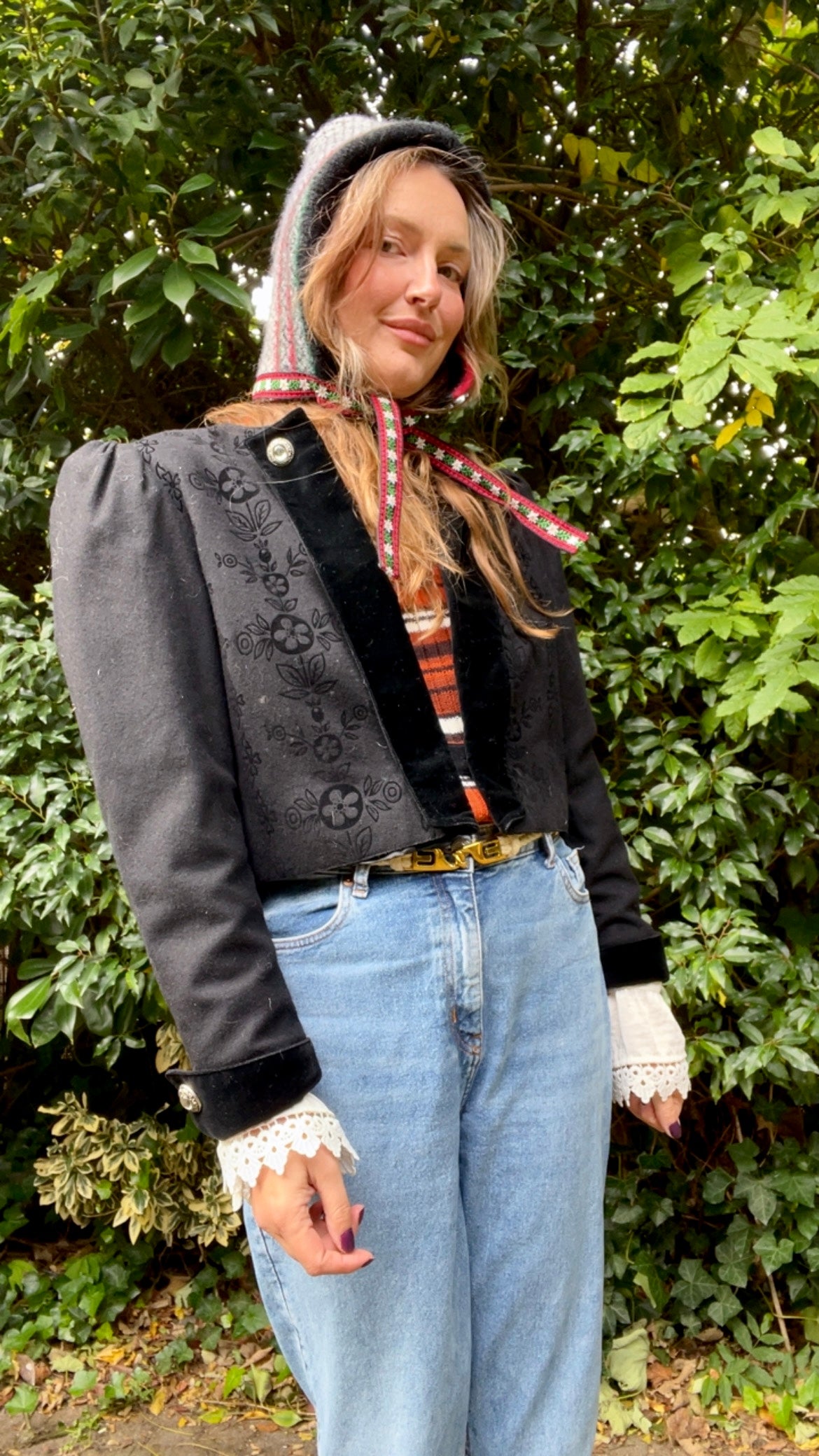 Reworked Bonnet & Mittens Set