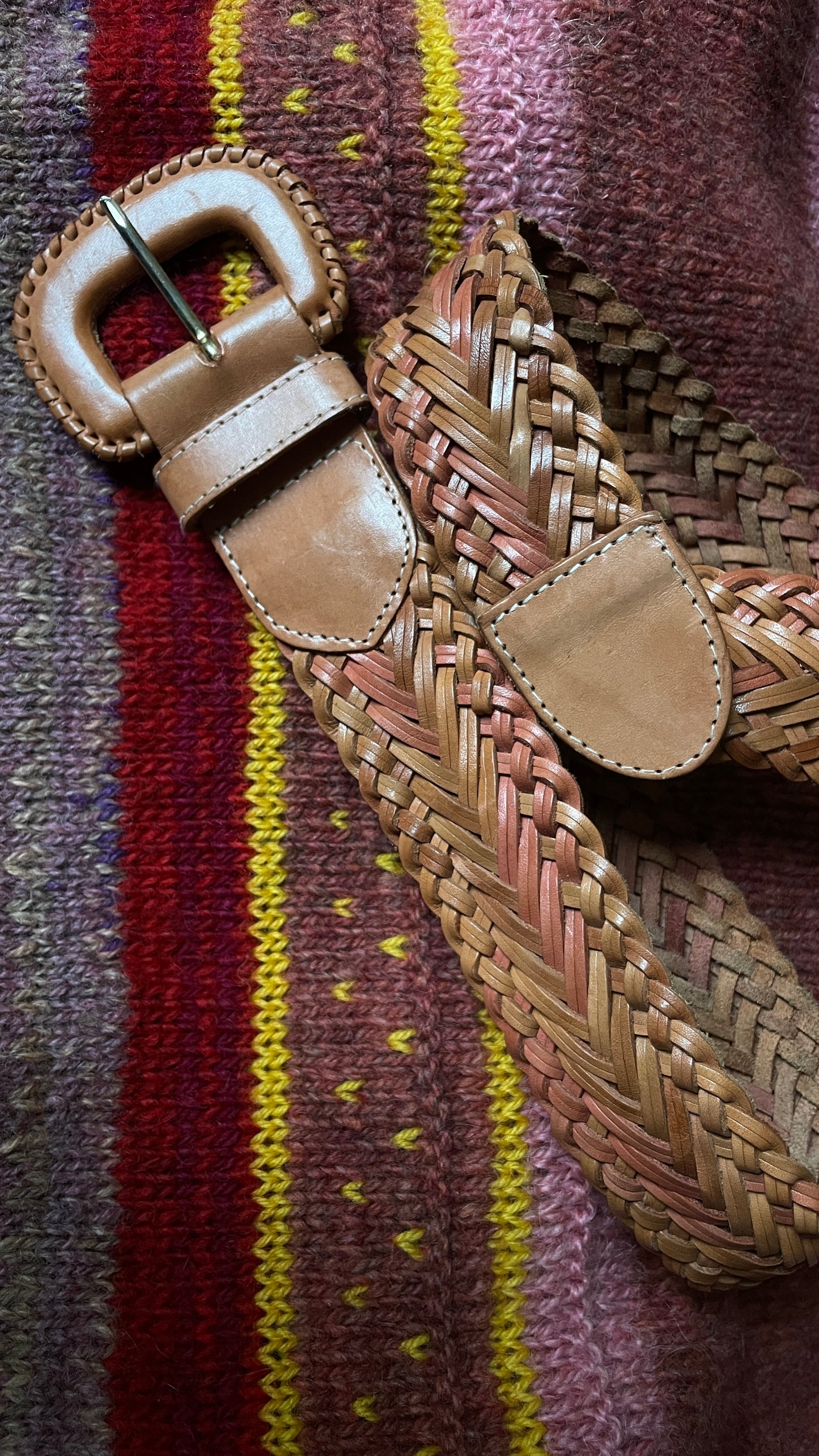 Breaded Leather Belt