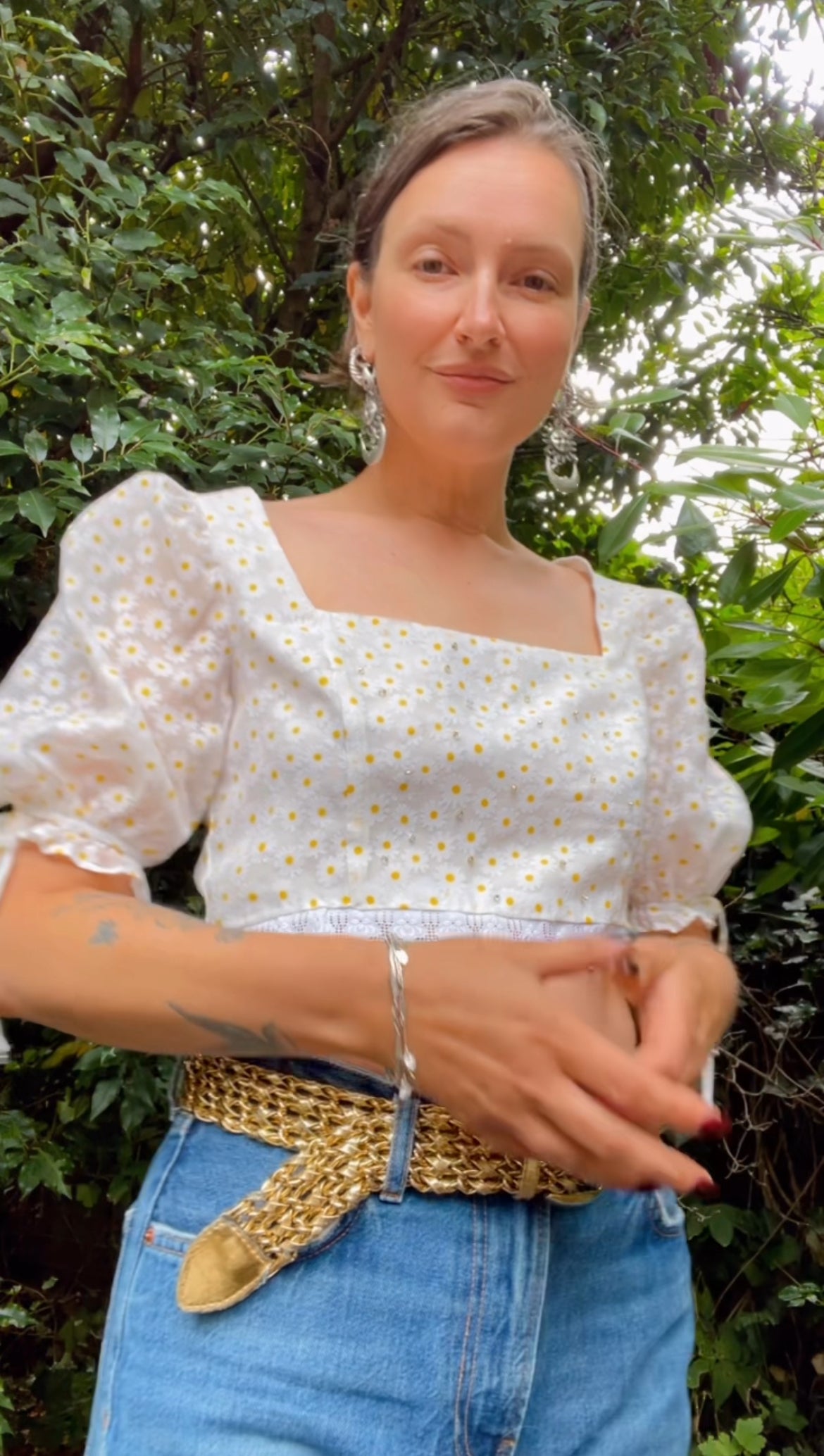 Reworked • Daisy & Bow Top