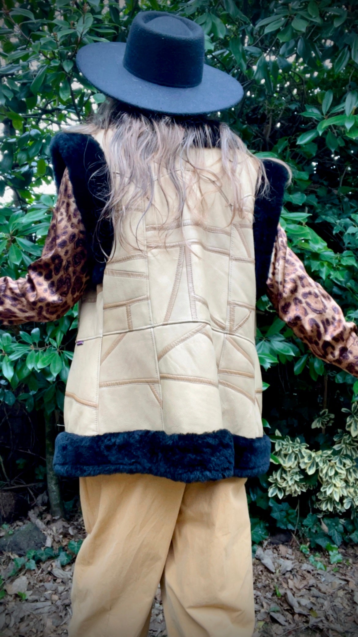 Patchwork Shearling Waistcoat