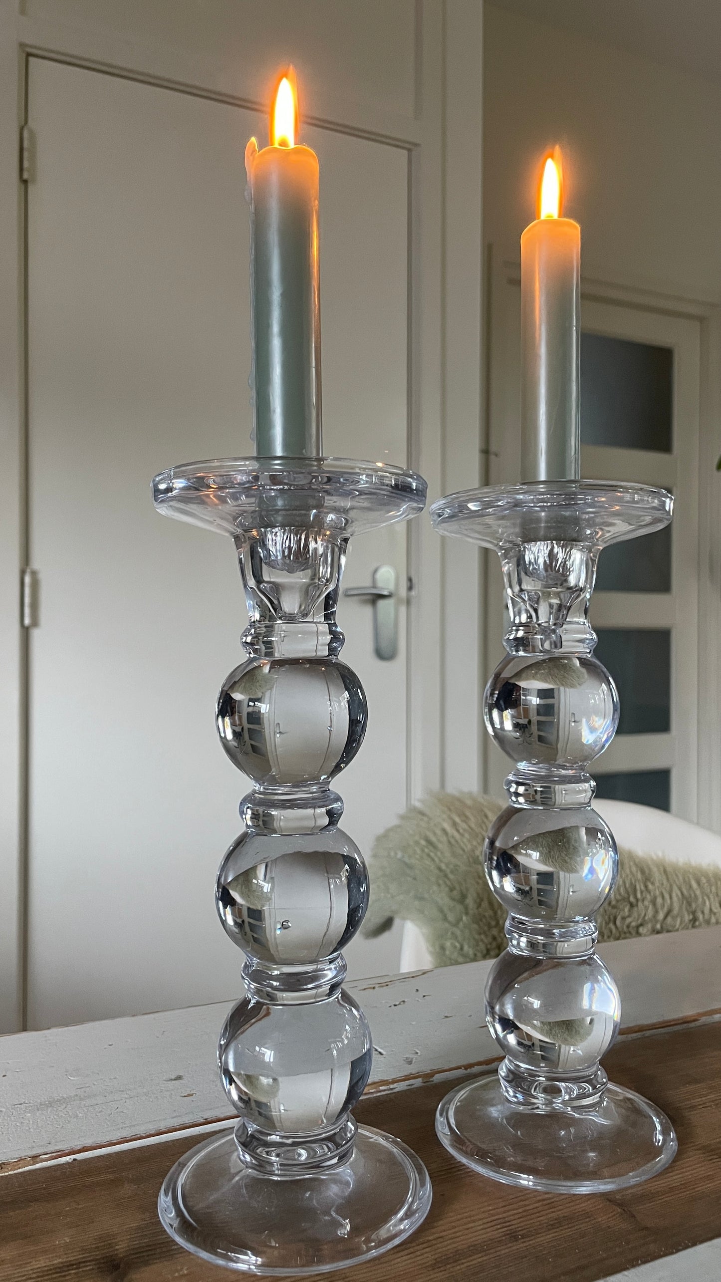 Glass Bubble Candle Holders