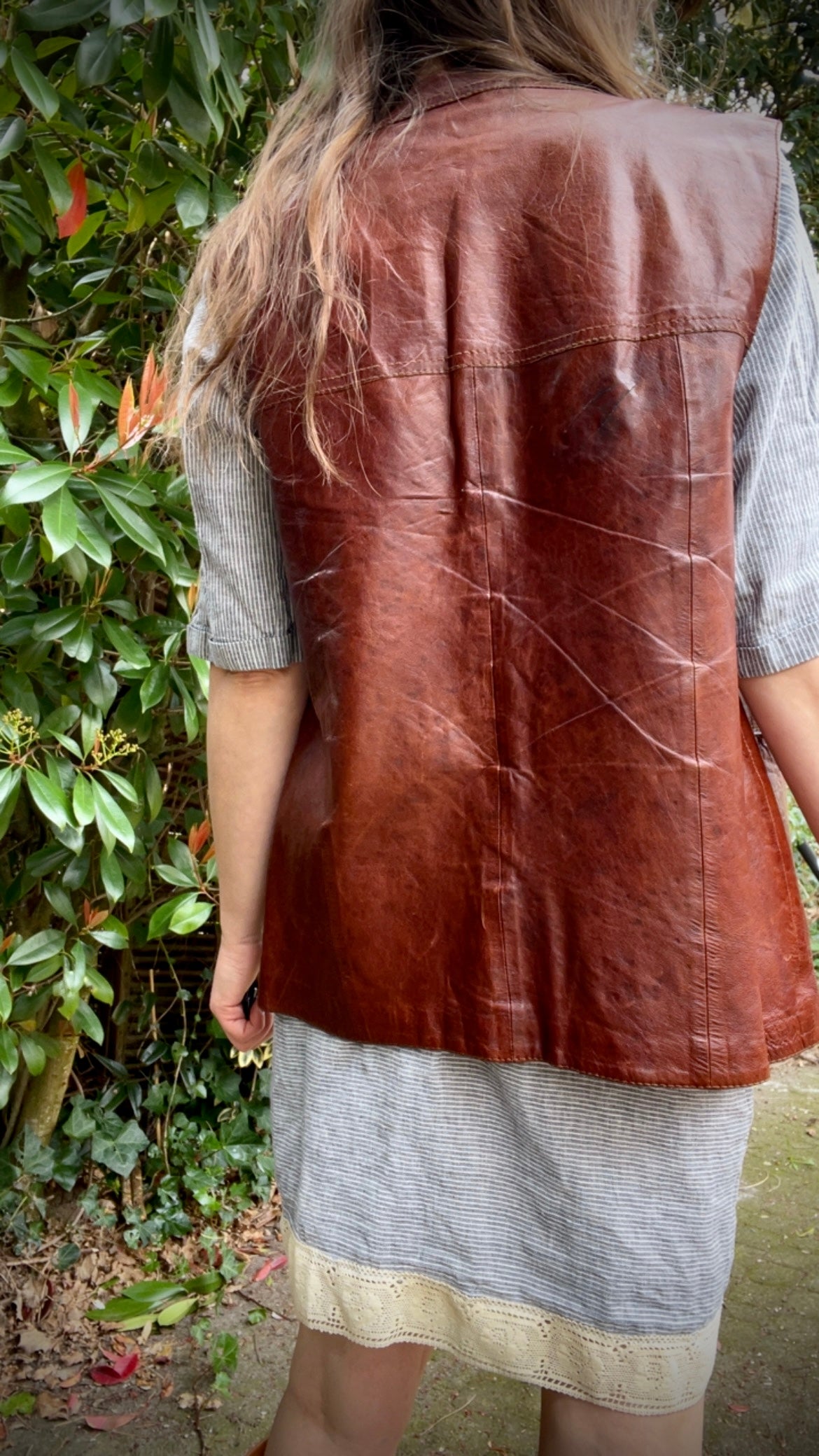 70s Leather Waistcoat