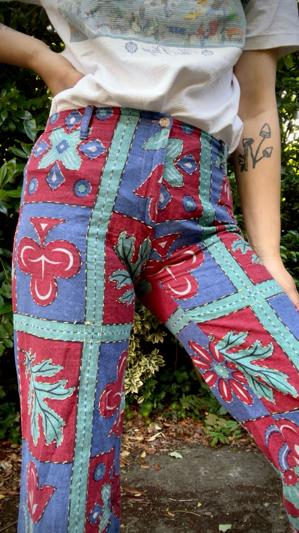 Patchwork Printed Trousers