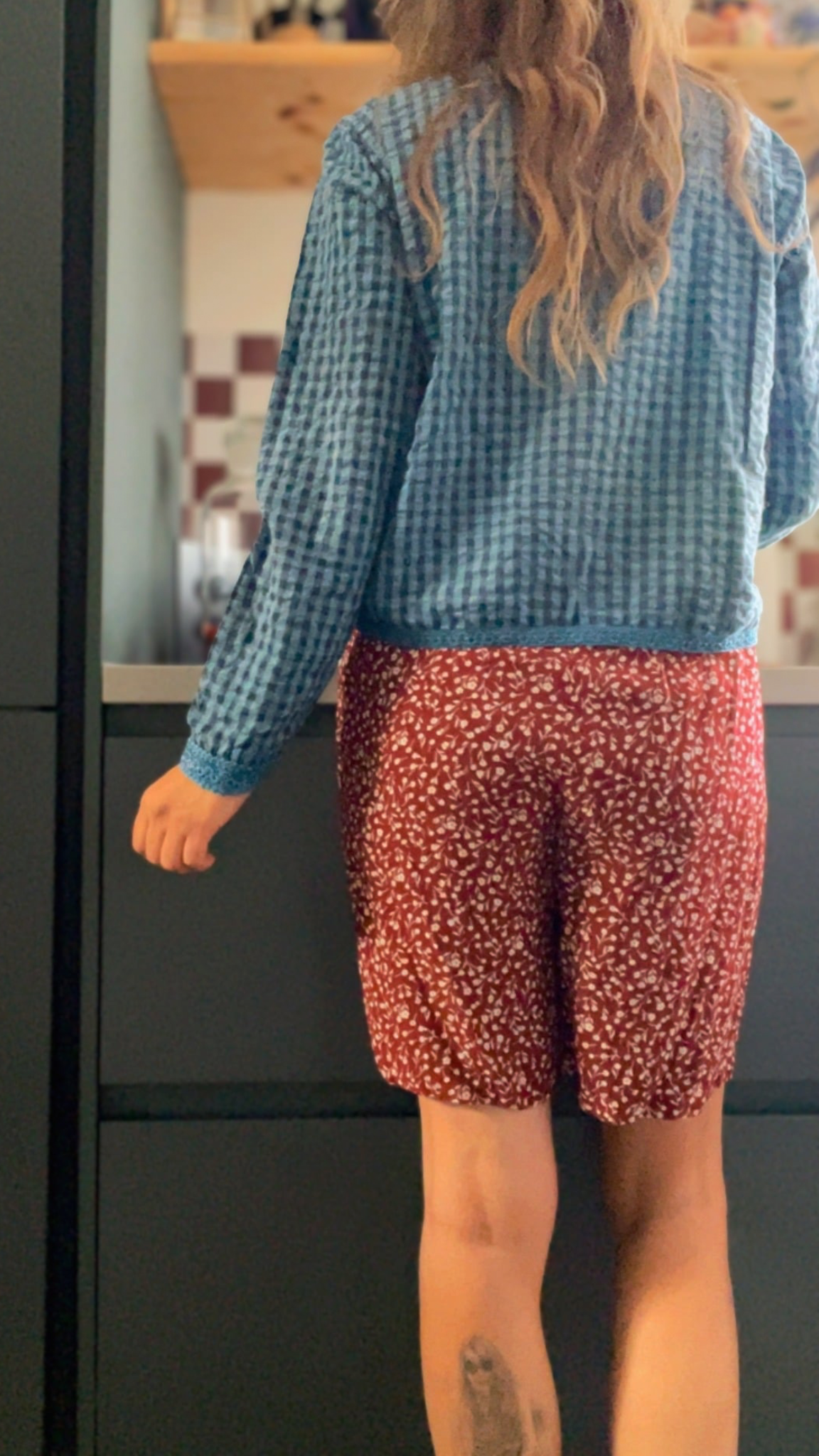 Gingham boxy top