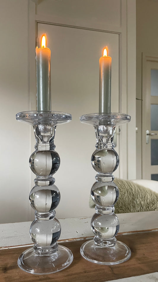 Glass Bubble Candle Holders