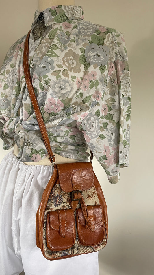 Tapestry & Leather Purse