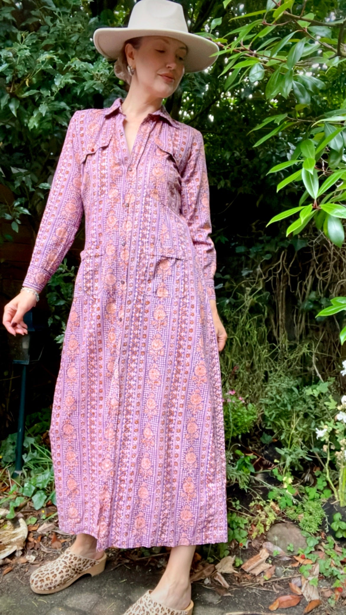 70s Block Print Dress