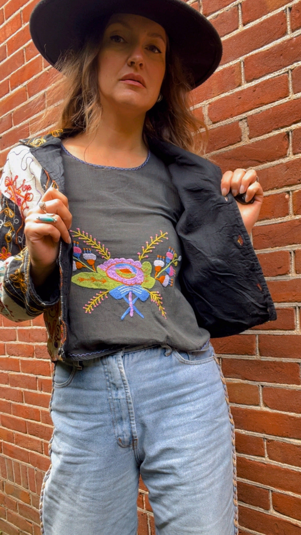 Embroidered 70s Top