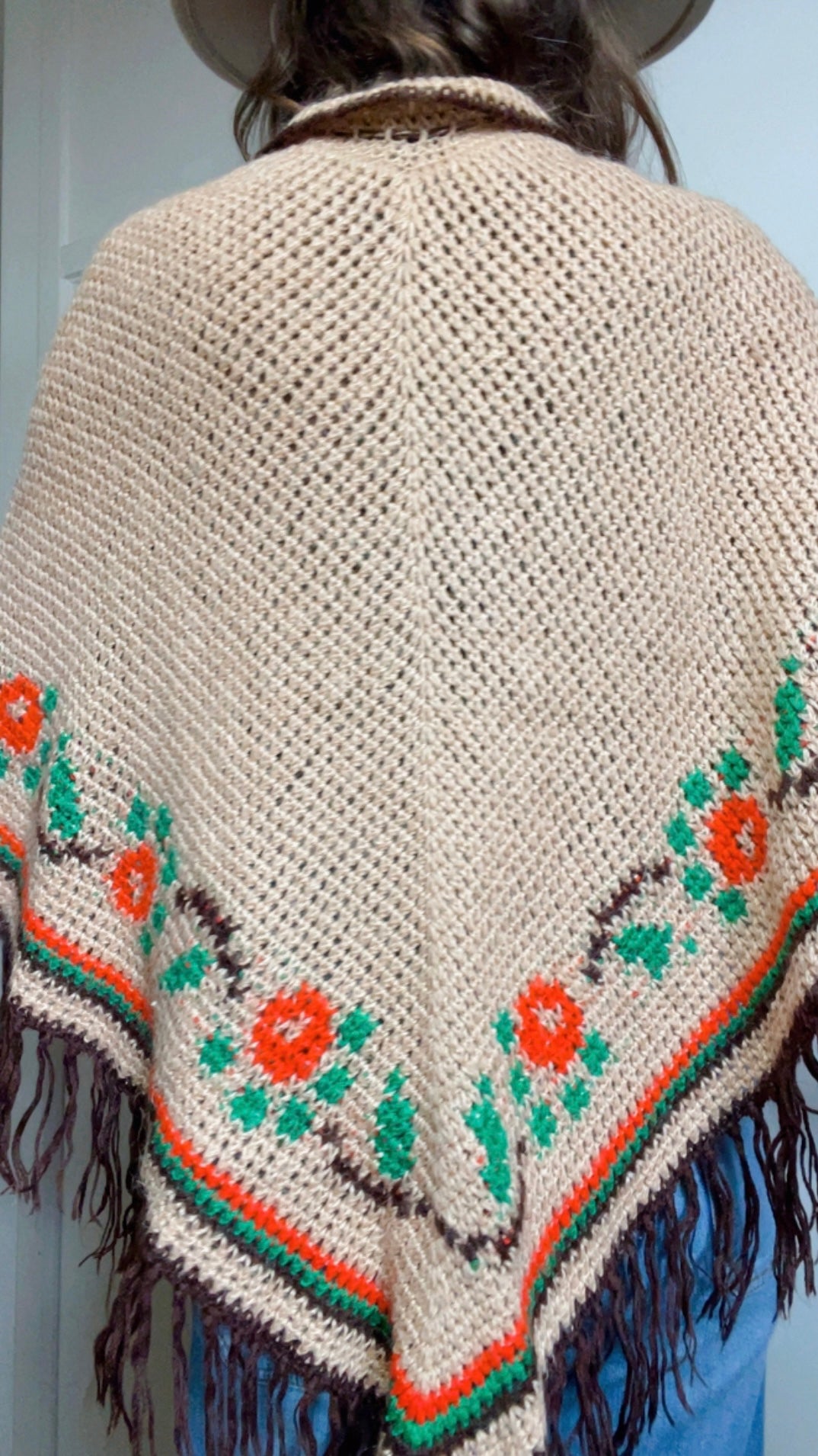 60s Roses Poncho