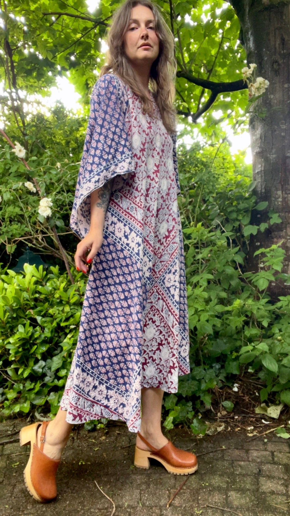 Cotton Blockprint Maxi Dress