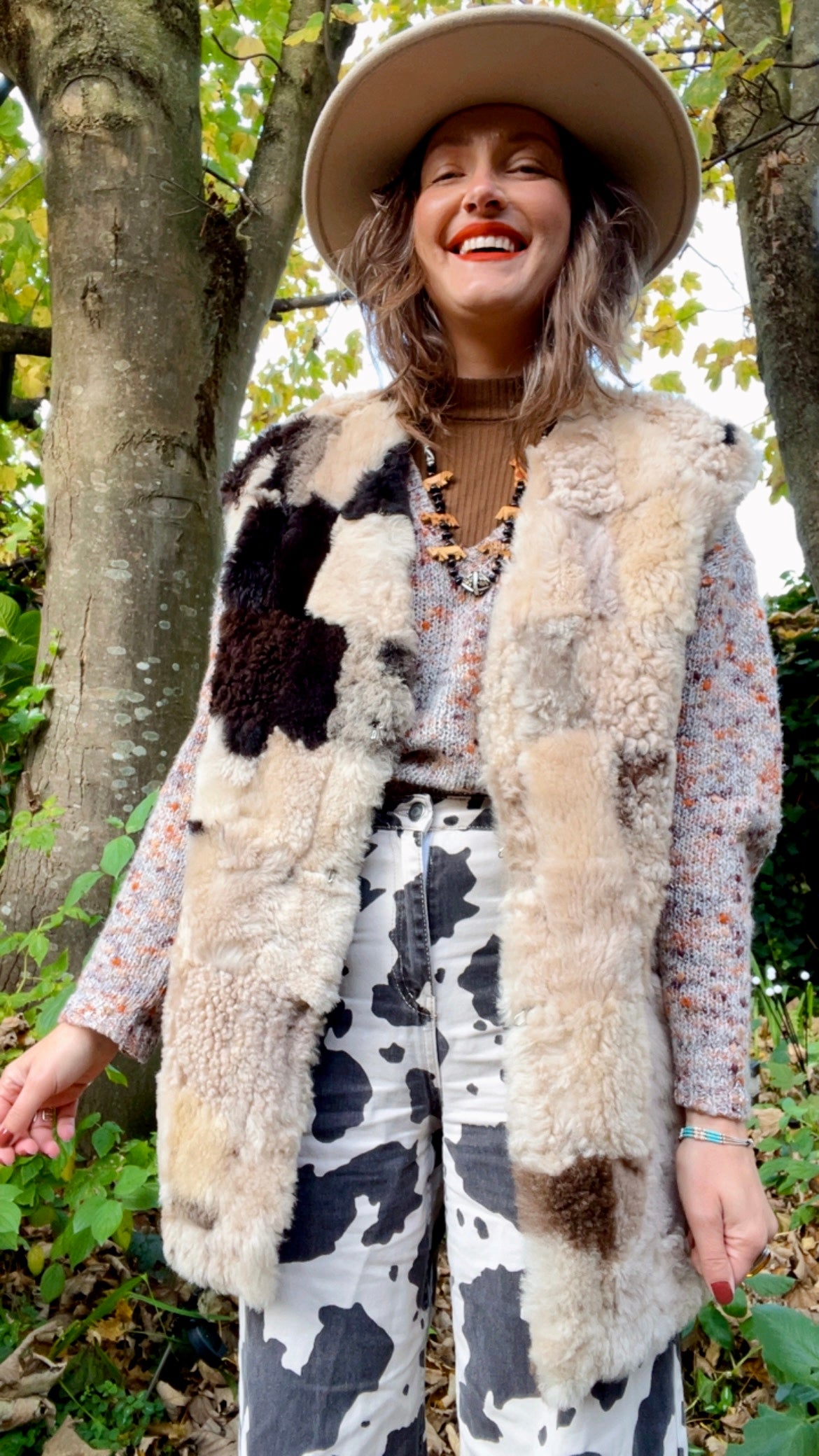 Shearling Patchwork Waistcoat