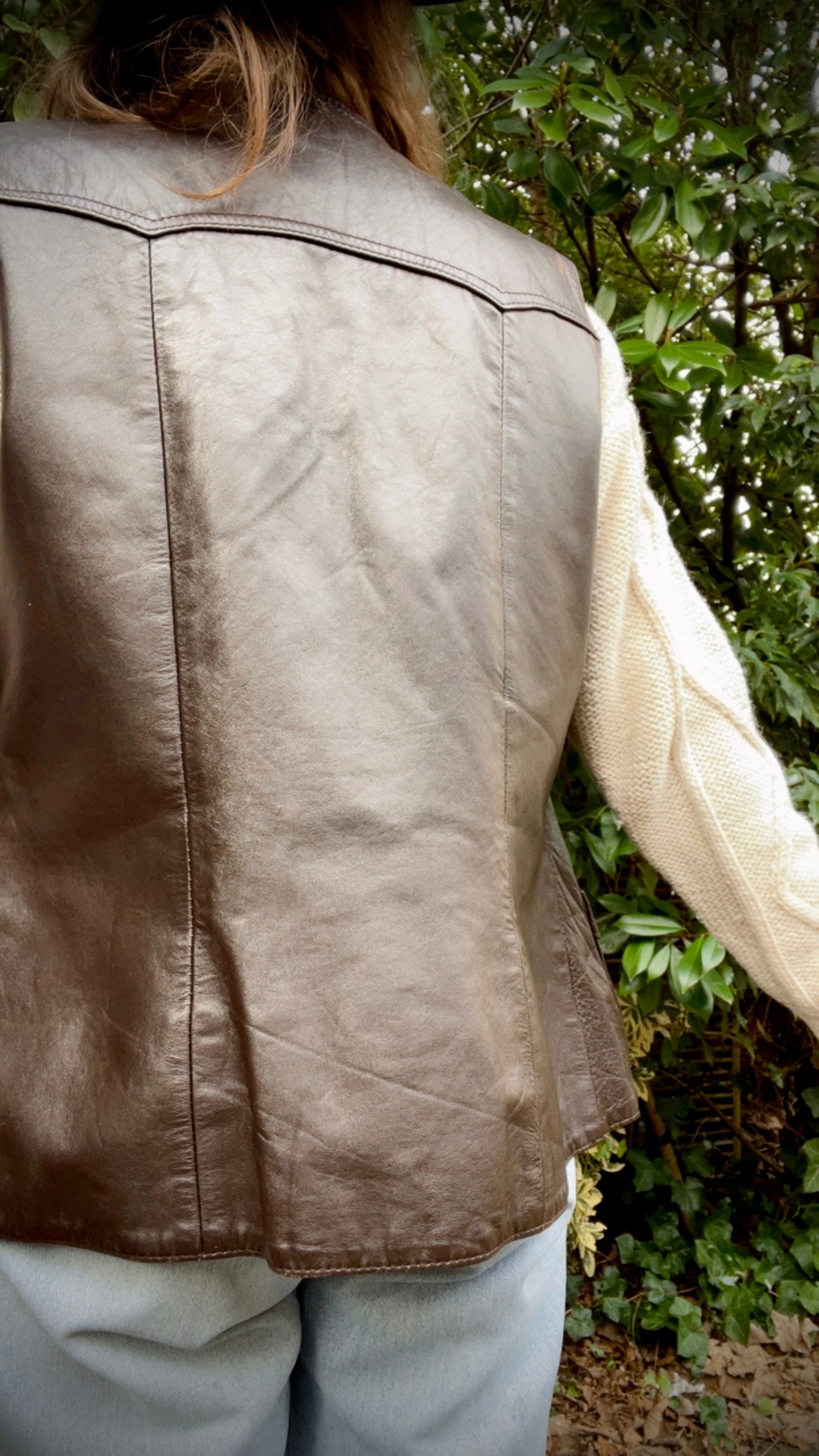 70s Leather Waistcoat