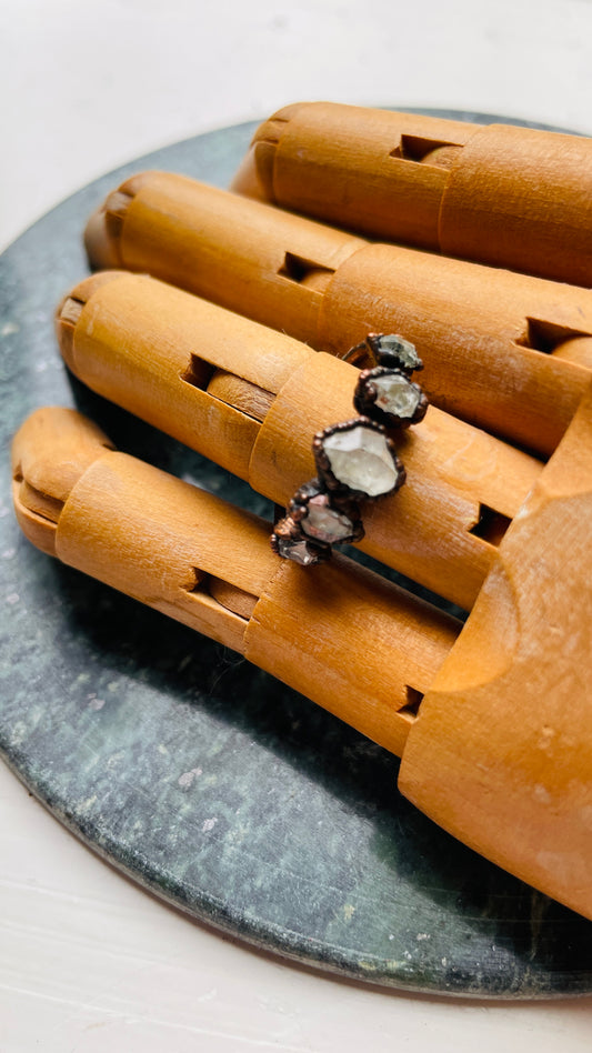 Copper and Crystal Ring