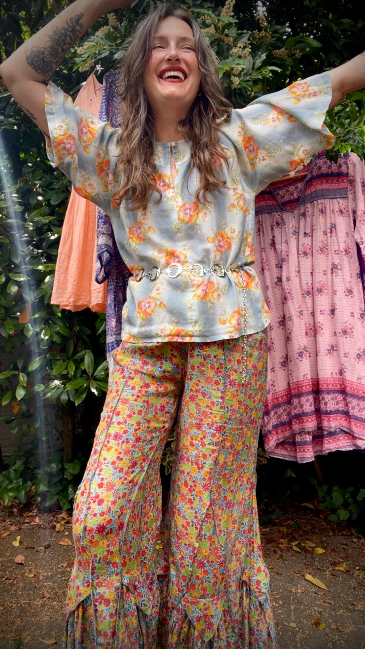 Floral Flared Trousers