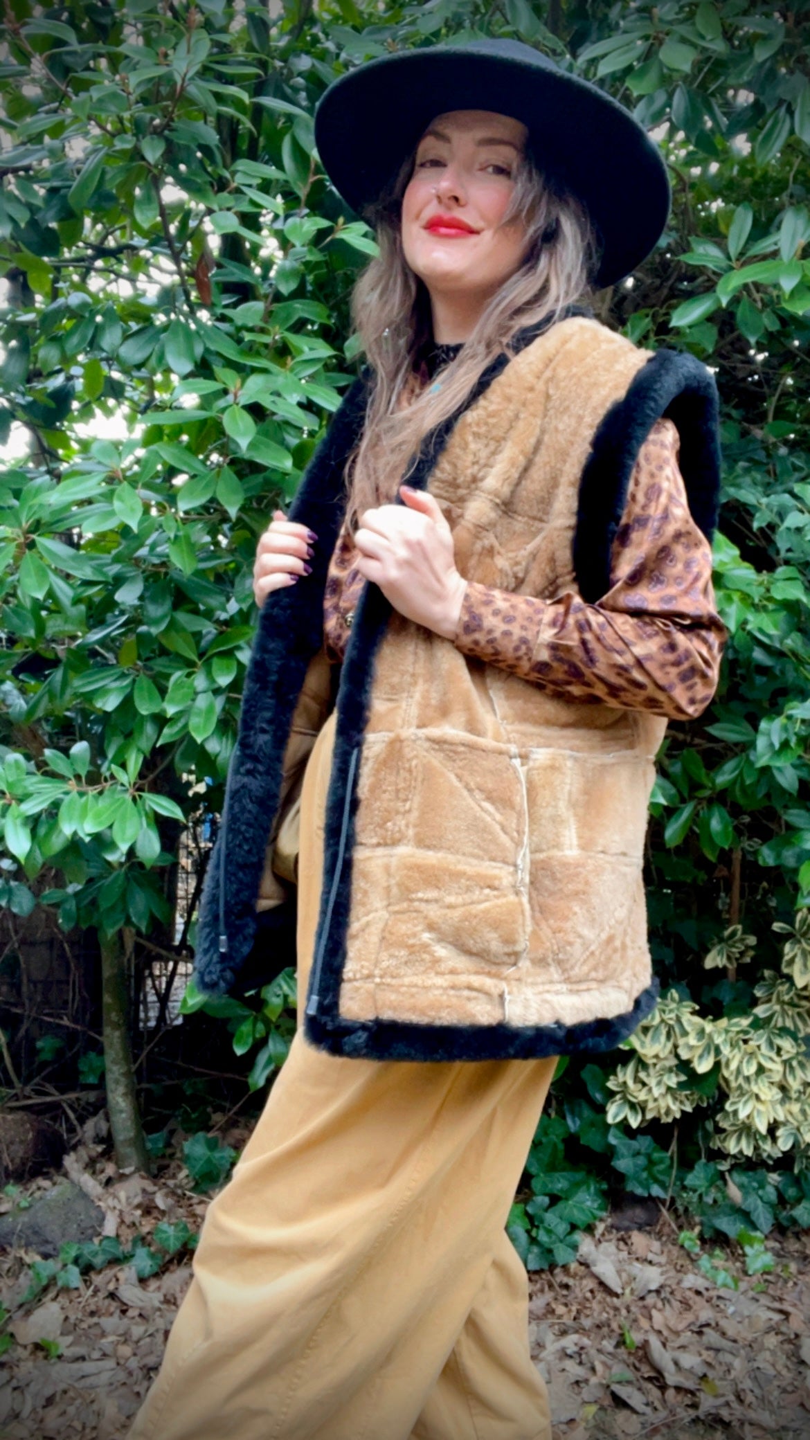 Patchwork Shearling Waistcoat