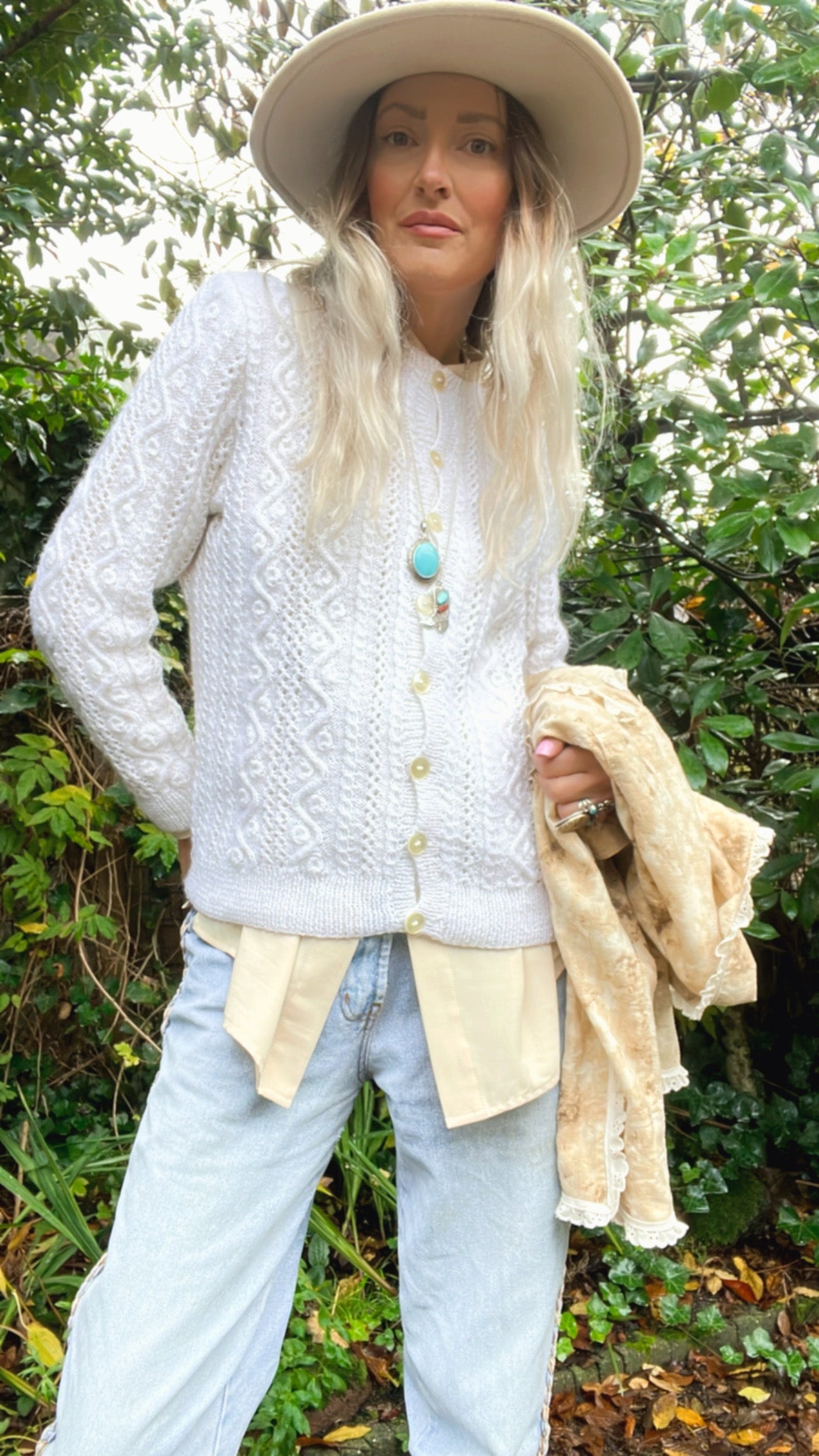Cable knitted cardigan