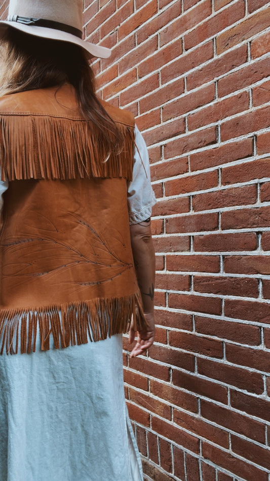 Fringe Leather Waistcoat