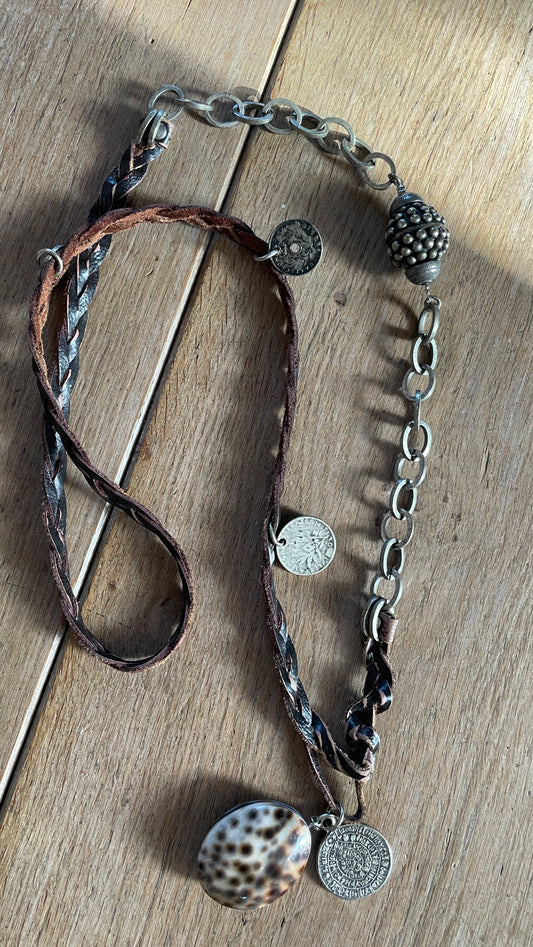 Leather & Metal Necklace