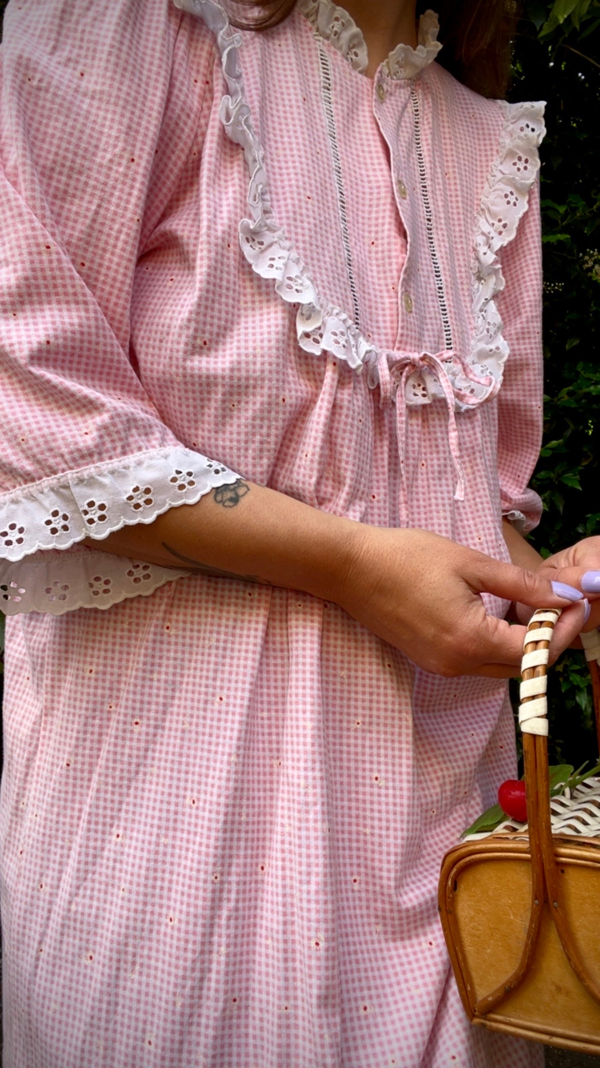Gingham & Lace Dress