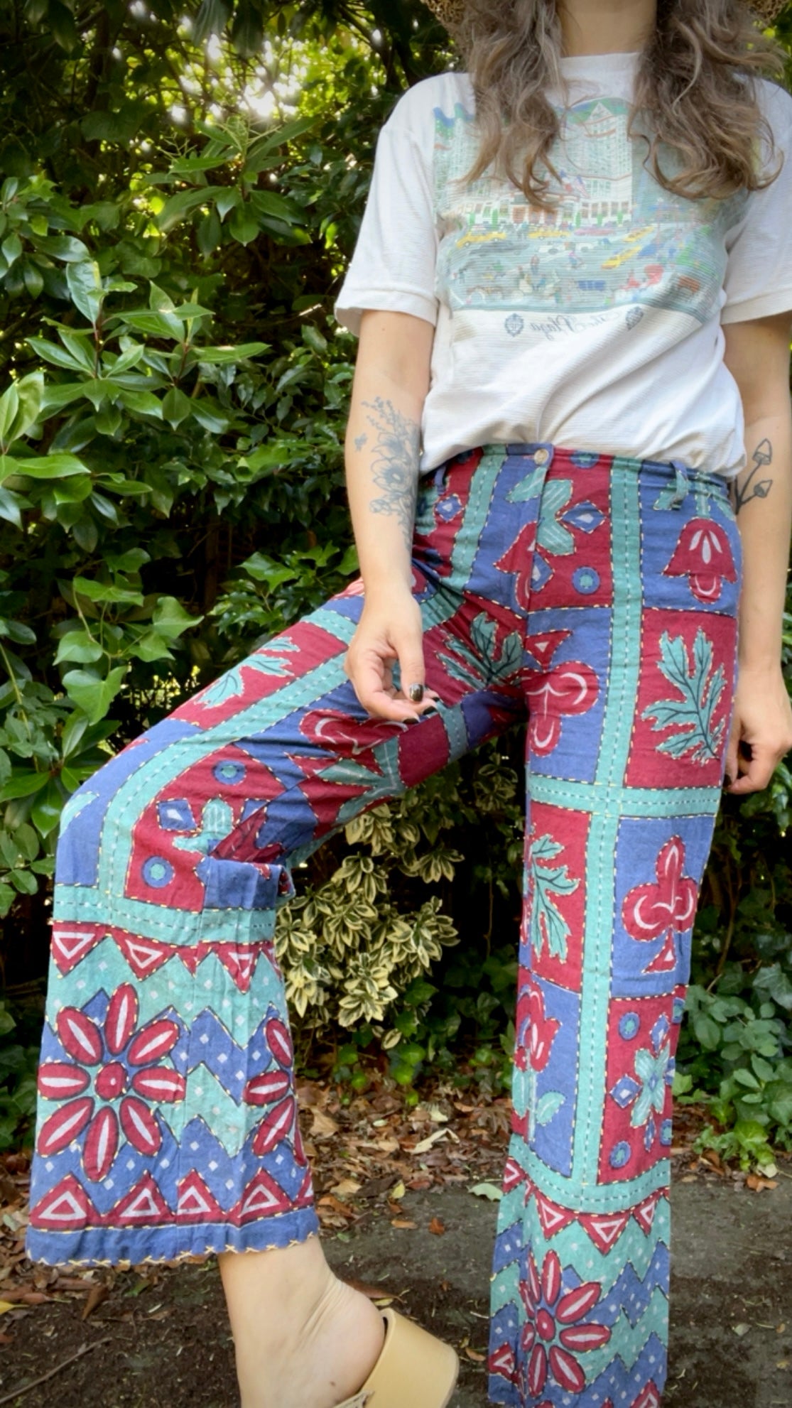 Patchwork Printed Trousers