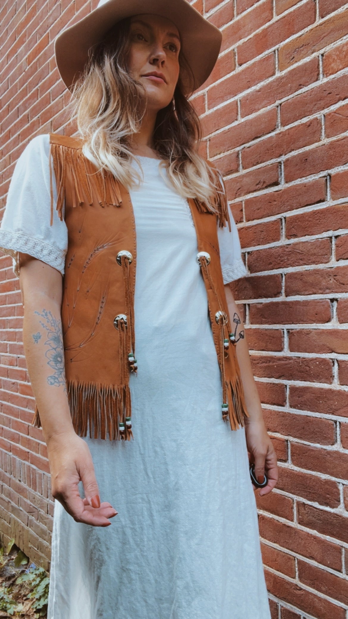 Fringe Leather Waistcoat