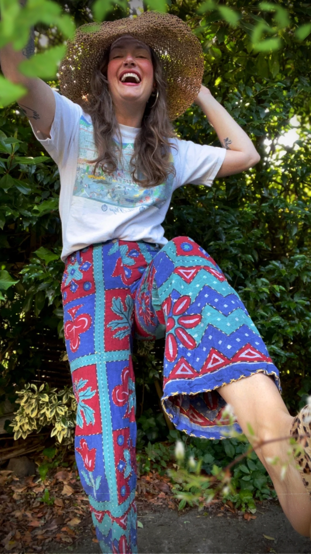 Patchwork Printed Trousers