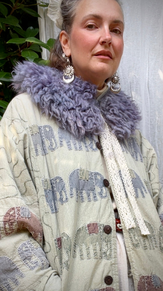 Medium Lilac Shearling Collar