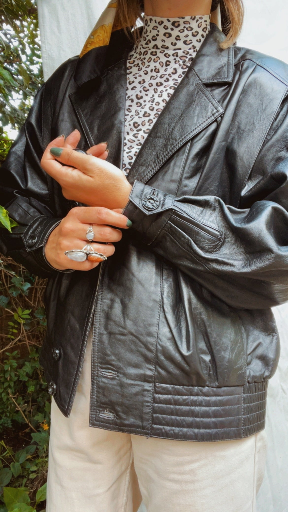 80s Leather Bomber