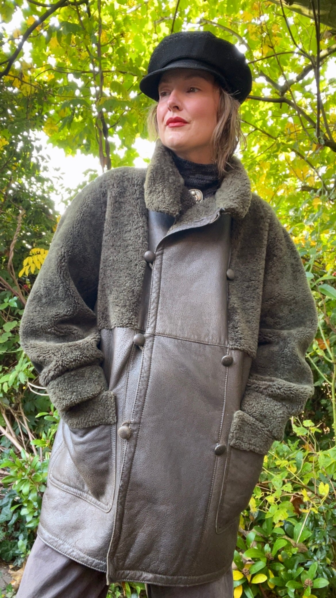 Shearling and Leather Coat