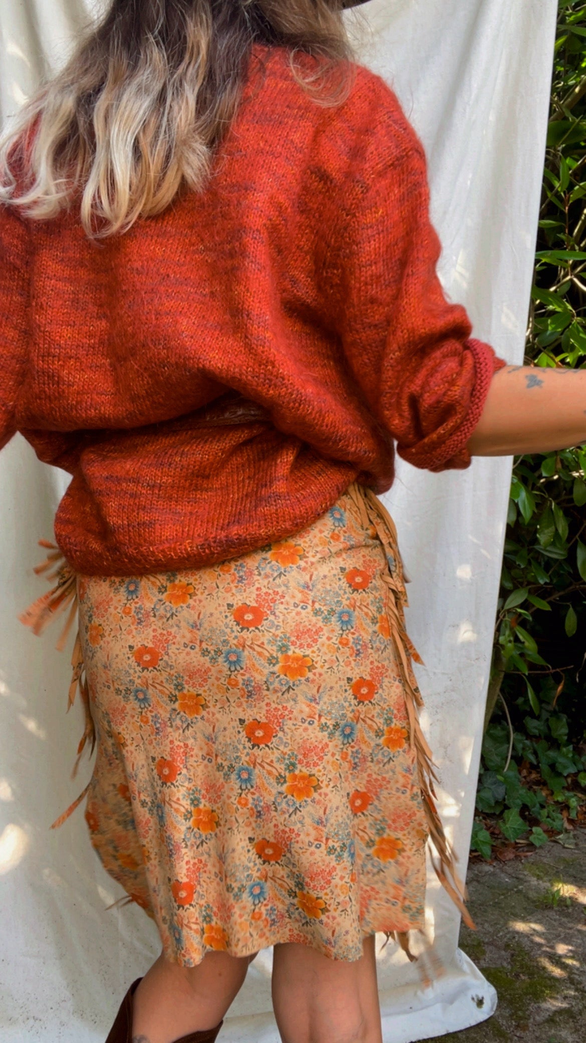 Floral & Fringe Skirt