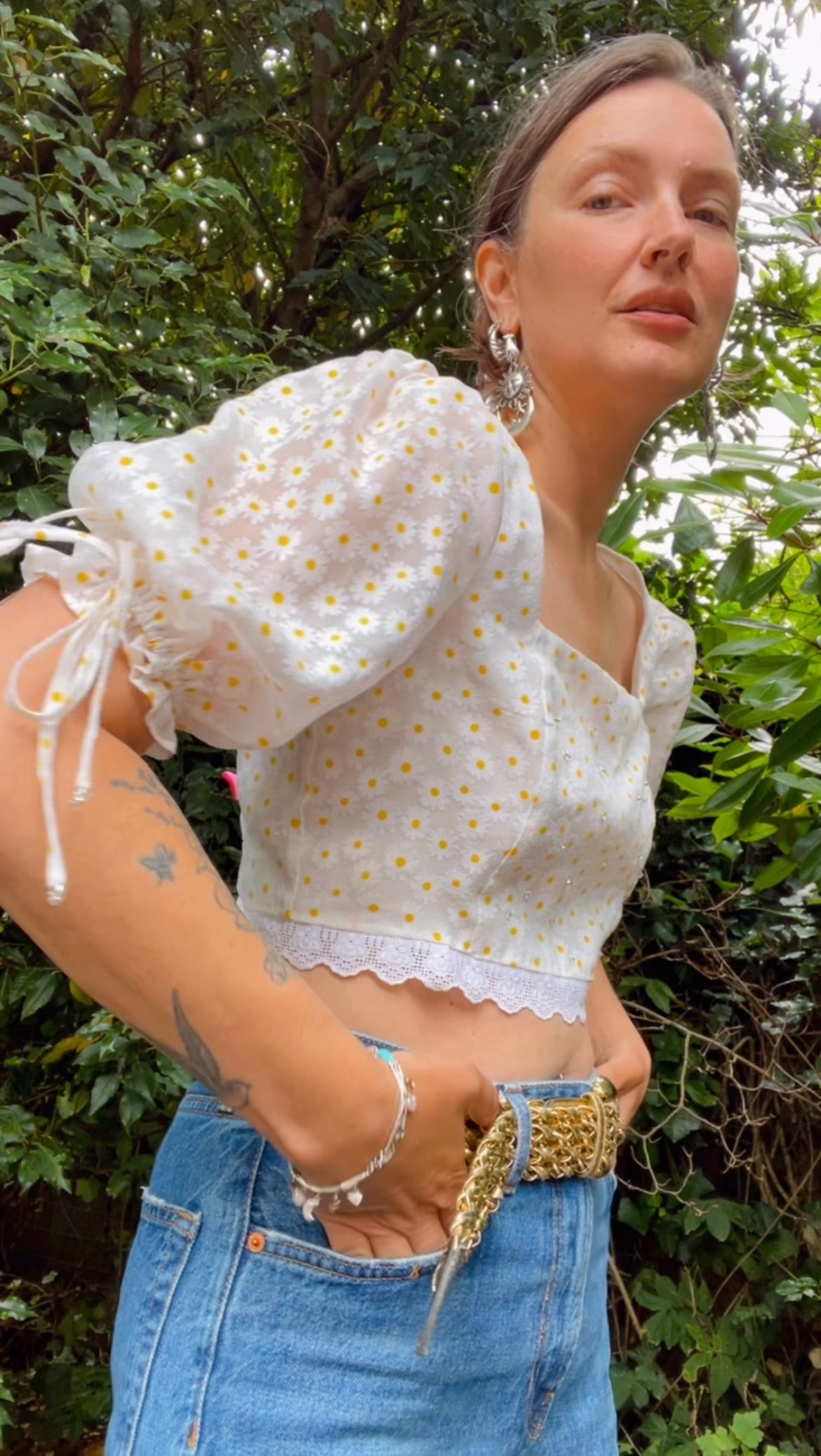Reworked • Daisy & Bow Top