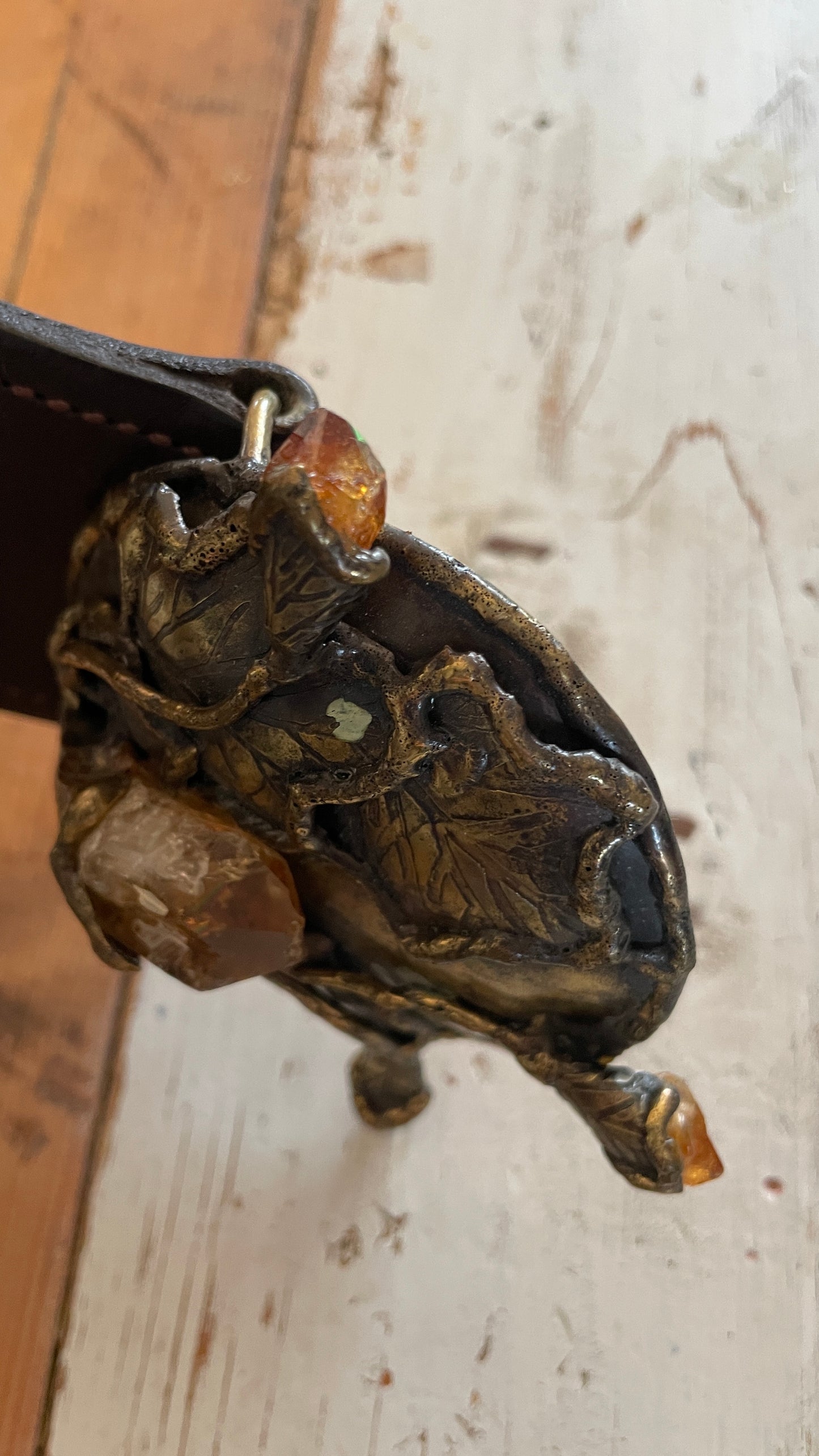 Brutalist Citrine Brass Belt