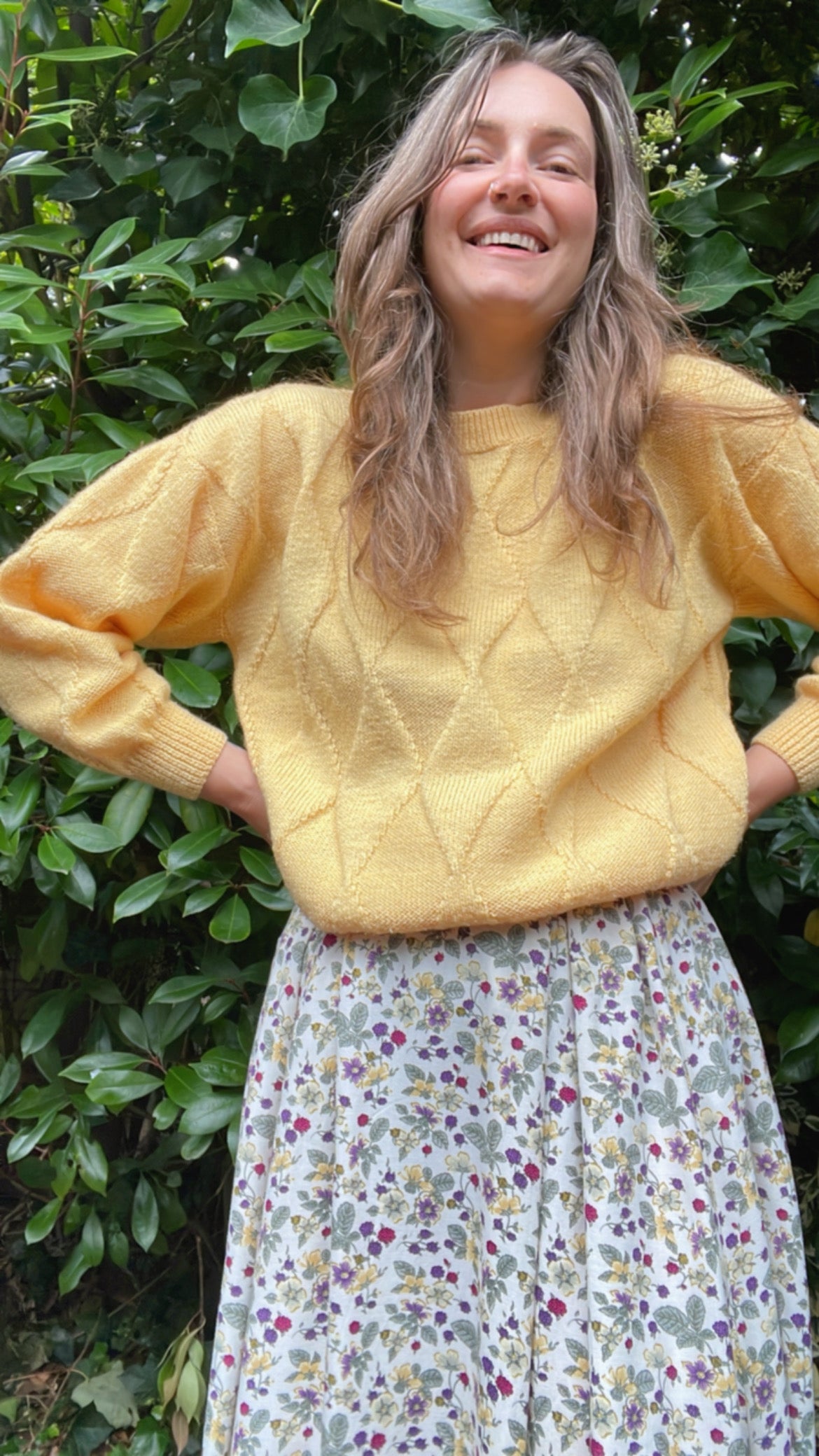 Hand Knitted Diamond Jumper