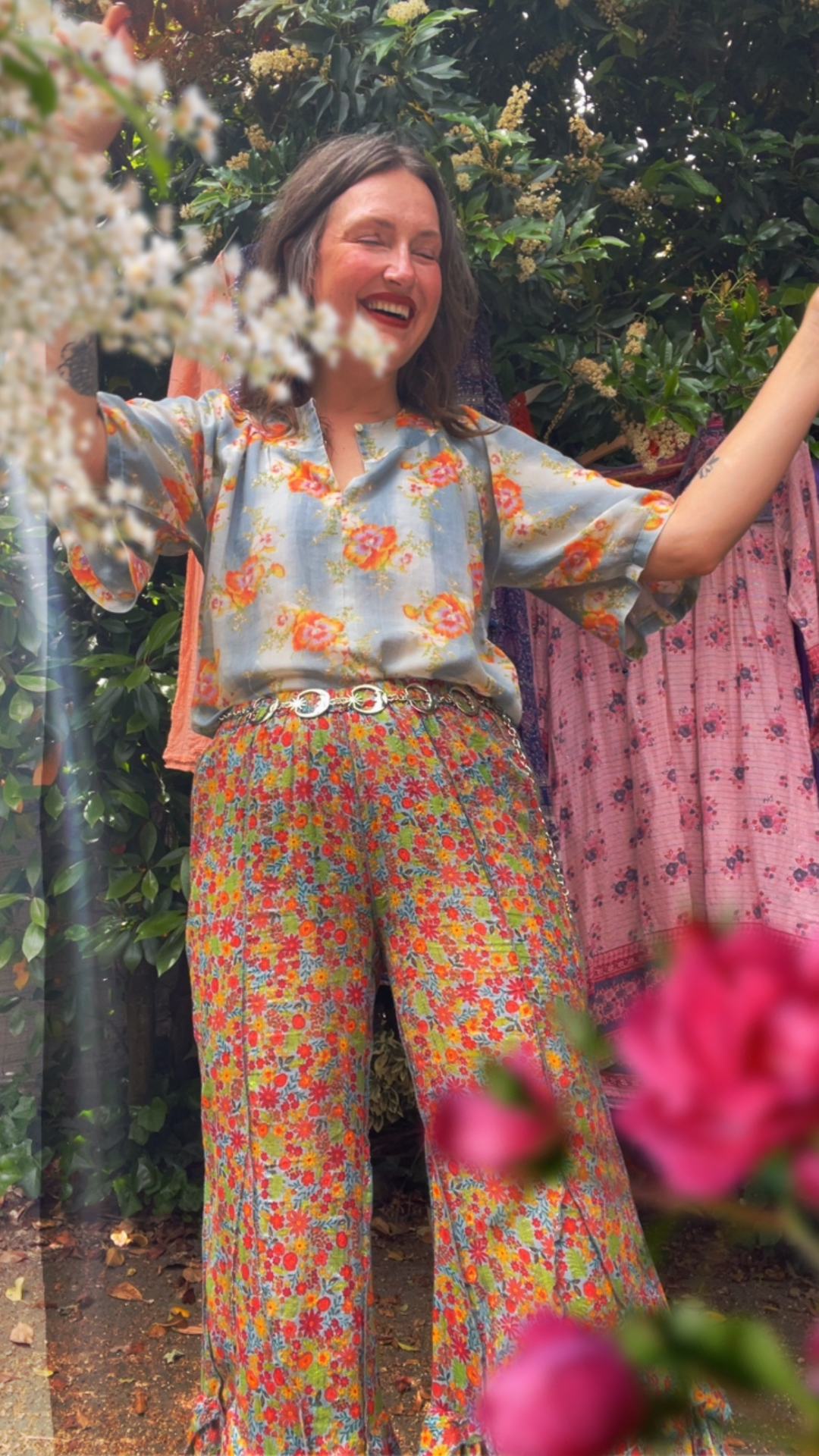 Floral Flared Trousers