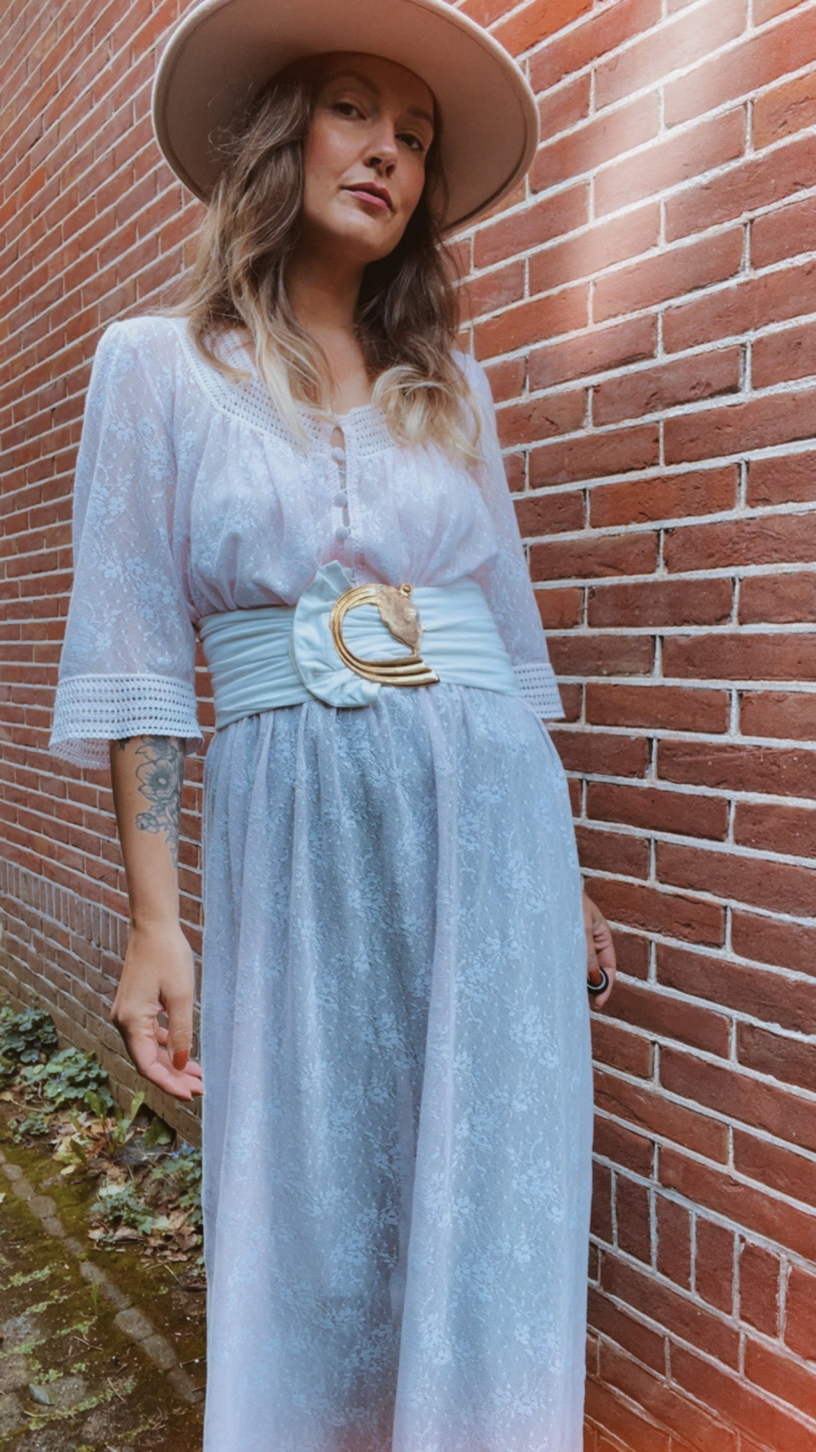 60s Blush Lace Gown